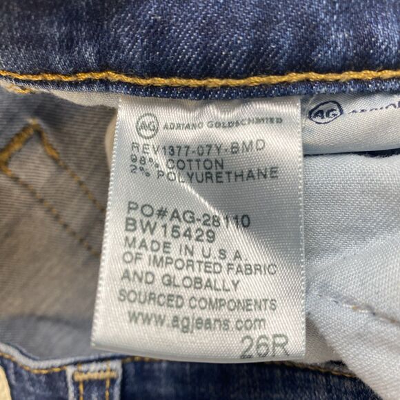 Adriano Goldschmied Womens 26R Denim Jeans Stevie Slim Straight Ankle Distressed - Picture 6 of 9